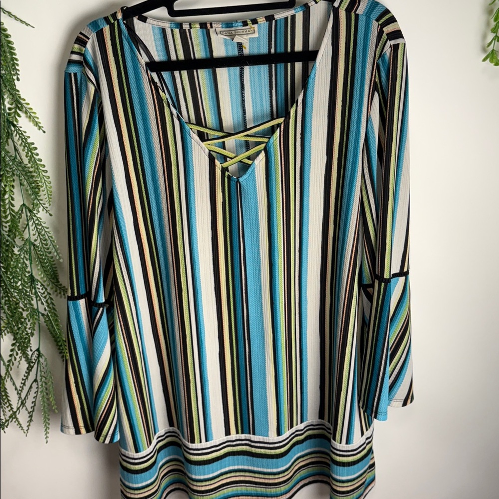 Dana Buchman Multicolor Striped Top